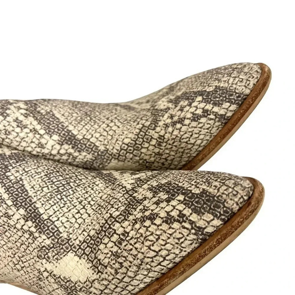 Dolce Vita Sonni Ankle Boots Snake Print Booties Block Heel Slip On Size 6.5 - Picture 7 of 10